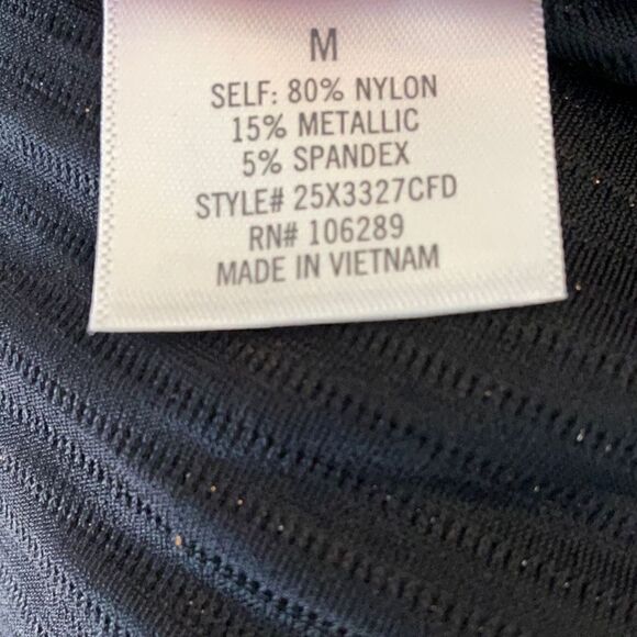 Francesca’s Glitter Mi Ami Knot Waist Long Sleeve Dress, Medium. Black Silver - Picture 8 of 12